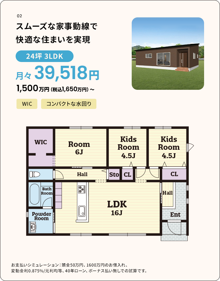 平屋パック　人気の間取り