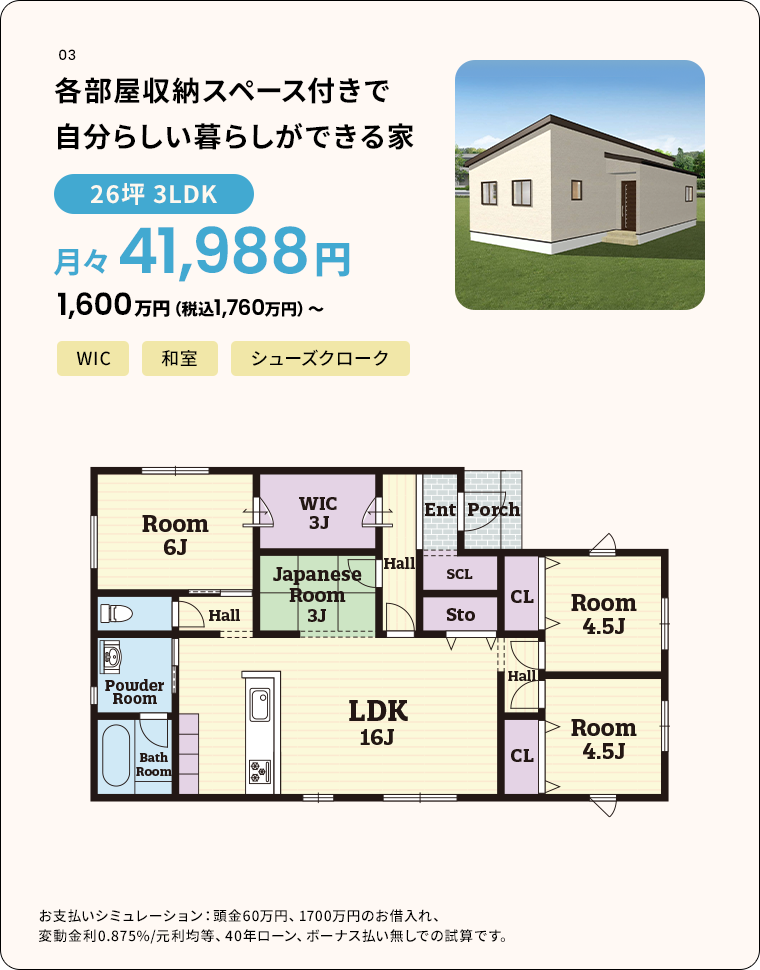 平屋パック　人気の間取り