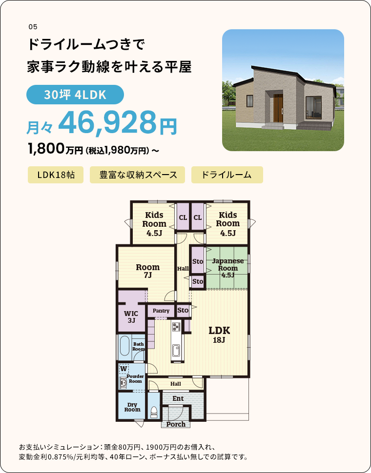 平屋パック　人気の間取り